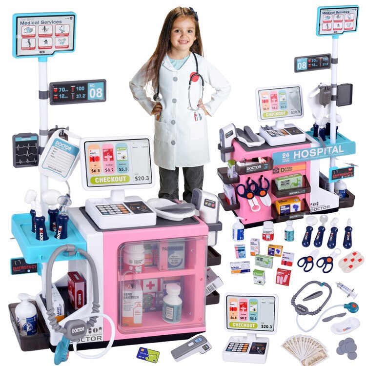 Set Joaca Doctor, BYONDSELF®, 49 Piese, 2 in 1, Spital/Farmacie