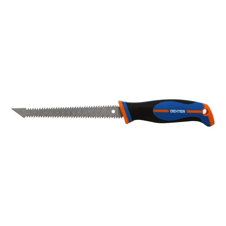 Fierăstrău Rigips Dexter 150mm, din oțel, maner bimaterial, tăiere rapidă, greutate 0.10kg