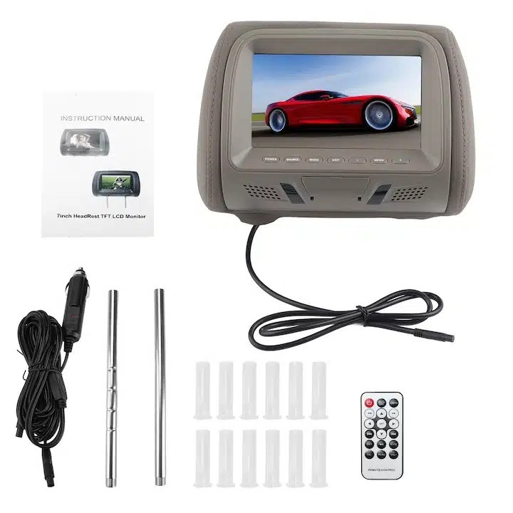 Set 2 Monitoare Auto 7 Inch Tea Sports, Ecran HD, Difuzoare Incorporate, Negru, Double DIN