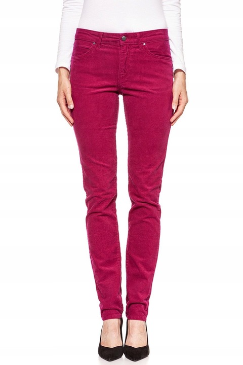 Pantaloni dama, Wrangler, slim, roz, bumbac/elastan, W27-L32 US