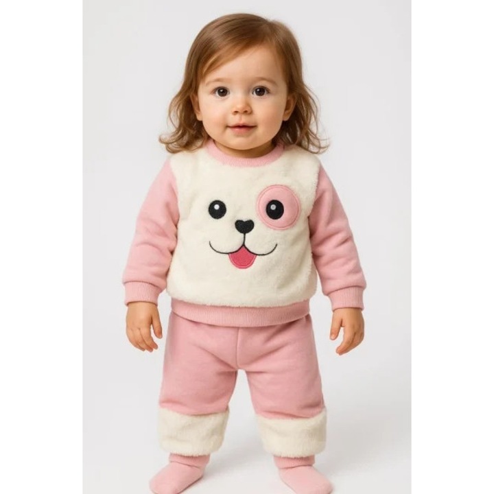 Set bluzita si pantaloni asortati puppy, Roz