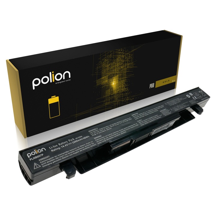 Батерия за лаптоп Polion 3200mAh за ASUS A41-X550A A450 A550 R510 R513C, Li-Ion, 14,4V, 4 клетки, с батерии LG