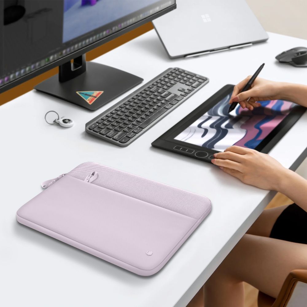 Husa Tech-Protect Sleeve compatibila cu laptop 13/14 inch, Roz