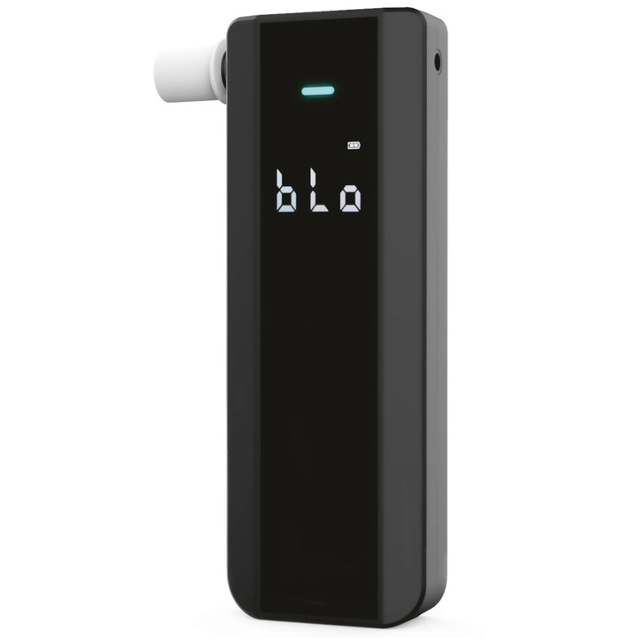 Преносим дрегер, тестер за алкохол, екран, звукова и светлинна аларма, захранване с 2 батерии АА, 125 x 45 x 19 мм, 73 г