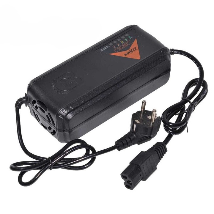 Електрическо зарядно устройство 72V 20Ah, за оловно-киселинни и гелови акумулатори, LED индикатор, размери 180x85x60mm