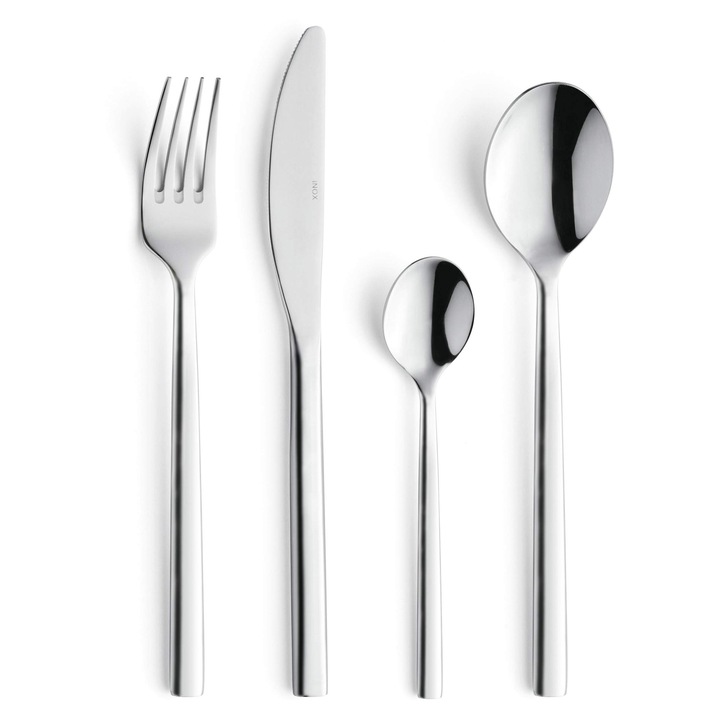 Set de tacamuri Amefa Carlton pentru 6 persoane, set de tacamuri din 24 de piese, otel inoxidabil, tacamuri lavabil la spalat vase, tacamuri, tacamuri de masa