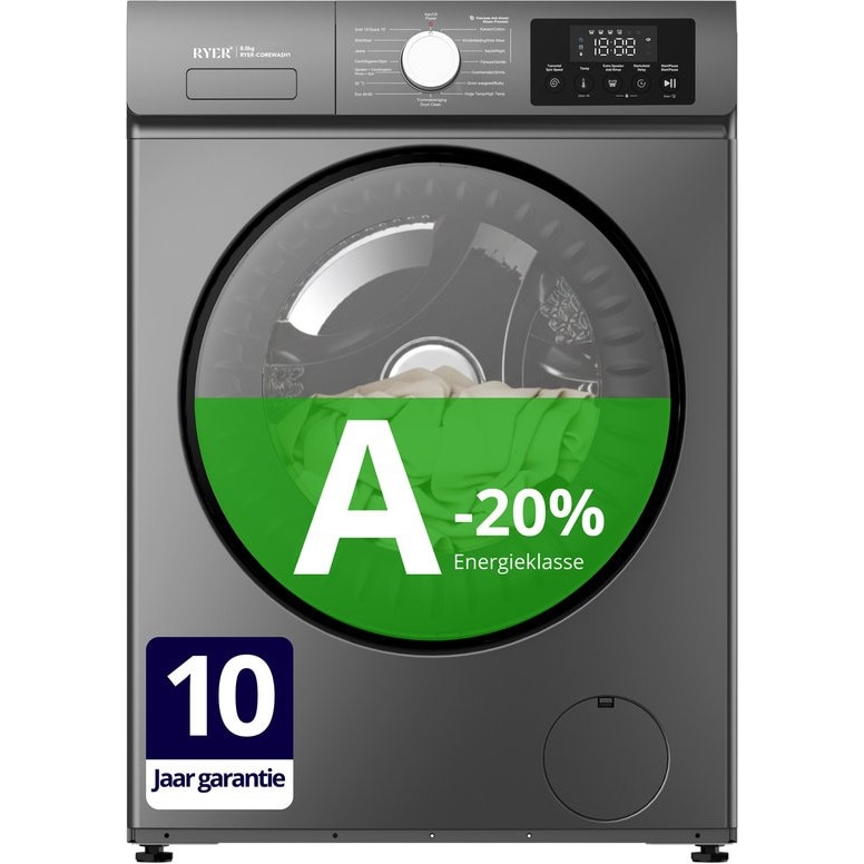 Masina de spalat rufe RYER CoreWash, 8 kg, 1200 rpm, Antracit, 84.5x53.5x59.8cm