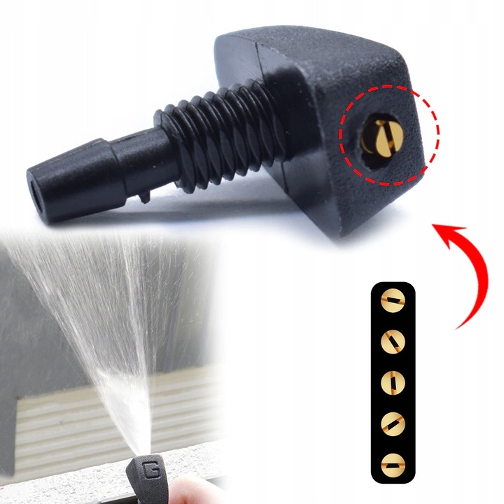 Duze universale spalare parbriz, AWParts, set 2 buc, reglabil, 360°, pentru parbriz, 8mm