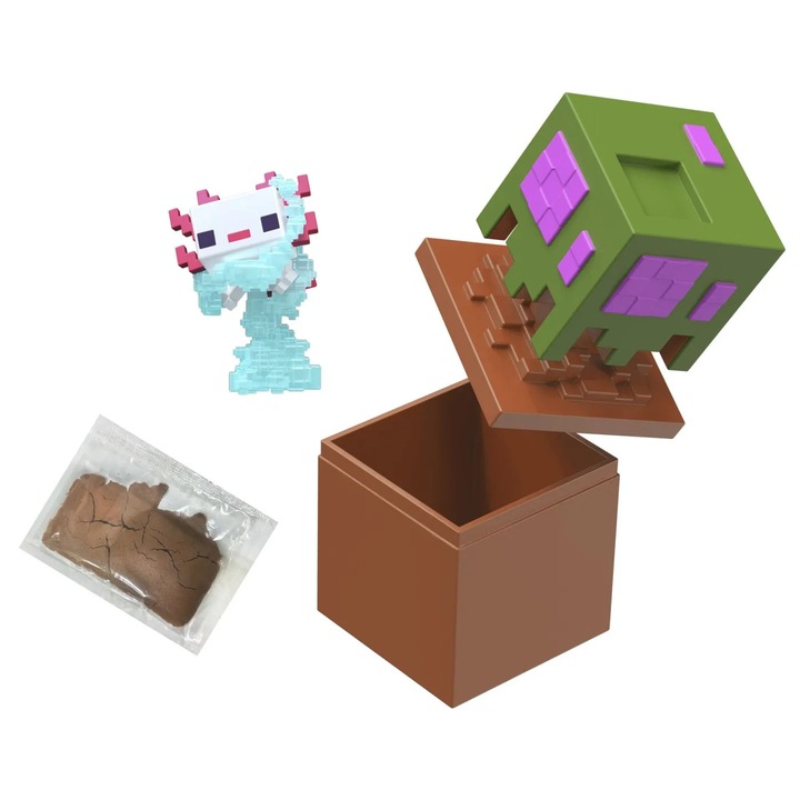 Set construit Minecraft Mini Mode, Mattel, 50 piese, multicolor, 6 ani
