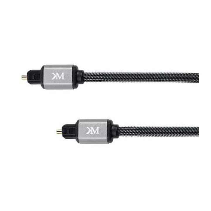 Cablu optic Toslink-Toslink 2m, Kruger&Matz, transmisie audio digitală, rezistent la uzură