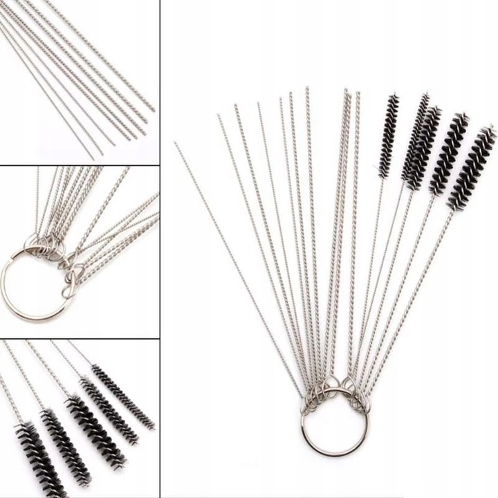 Set unelte curatare si reglare duze spalator, AWParts, 10 curatitori, 2 ace, aluminiu