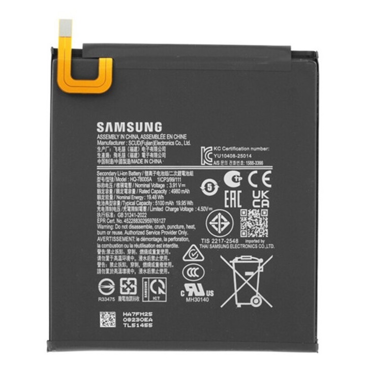 Samsung Galaxy Tab A11 LTE, SM-X135 / Galaxy Tab A11 WIFI, SM-X130 Samsung akkumulátor 5100mAh li-ion, gigapack csomagolás