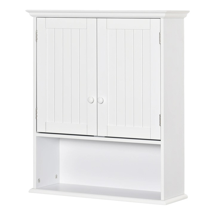 Cabinet de baie, 2 usi, raft ajustabil, alb