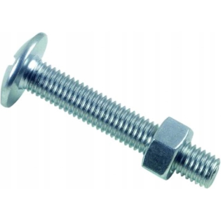 Suruburi panewkowe cu cap rotund, 6x10, alb, set 200 bucati