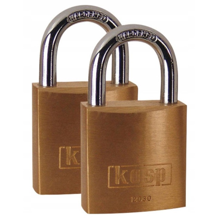 Катинар Kasp, комплект 2 броя, 30мм, със заключване с ключ, златист