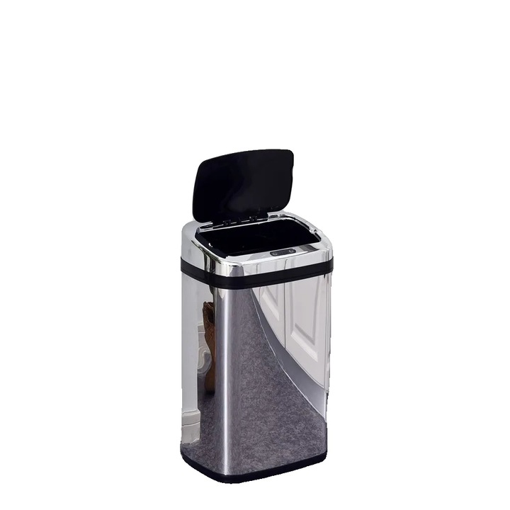 Cos de gunoi automat, 30 litri, inox, design modern, 12.5x8.5x24 inch