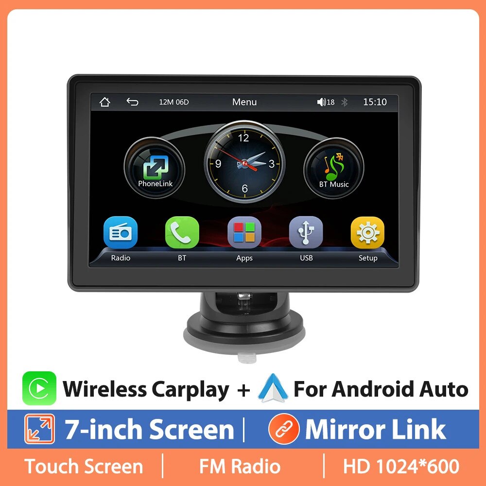 Monitor Auto Monitor auto, 7 inch, conectivitate wireless, display rotativ, 17.5x10 ...