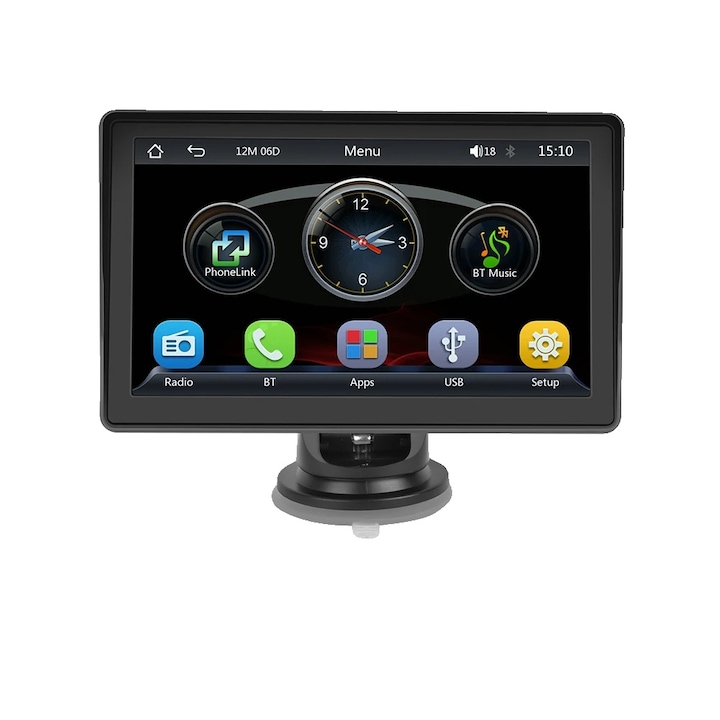 Monitor auto, Wireless Carplay, Android Auto, 7 inch, 17.5x10.7cm, cu card de 64G