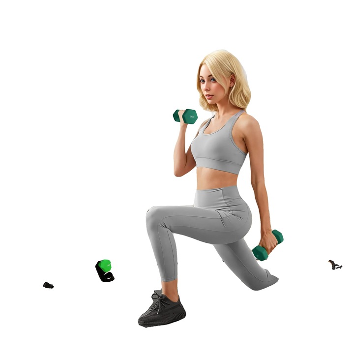 Комплект шестоъгълни дъмбели, 1-12 кг, противоплъзгаща дръжка, многоцветни