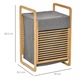 Cos de depozitare, bambus, 15x24x22in, design pliabil, captuseala detasabila