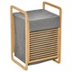 Cos de depozitare, bambus, 15x24x22in, design pliabil, captuseala detasabila