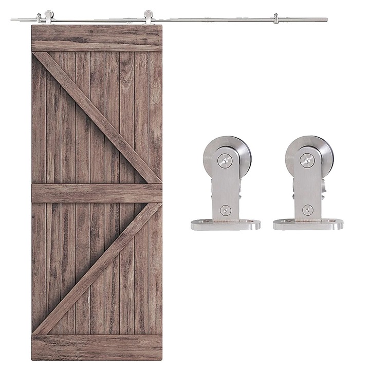 Kit usa glisanta, lemn si otel inoxidabil, lungime ajustabila, functionare lina, asamblare usoara