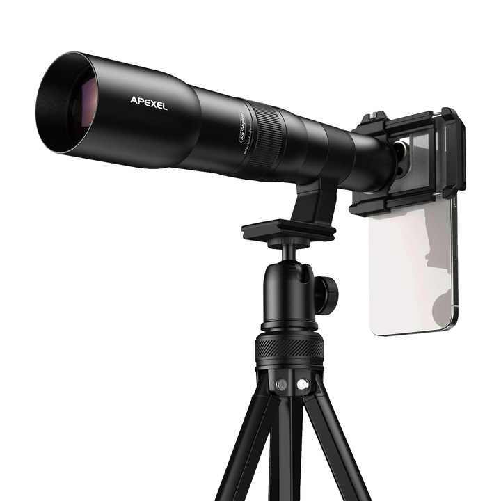 Obiectiv telephoto 50X, cu trepied inclus, pentru activitati in aer liber, dimensiuni compacte