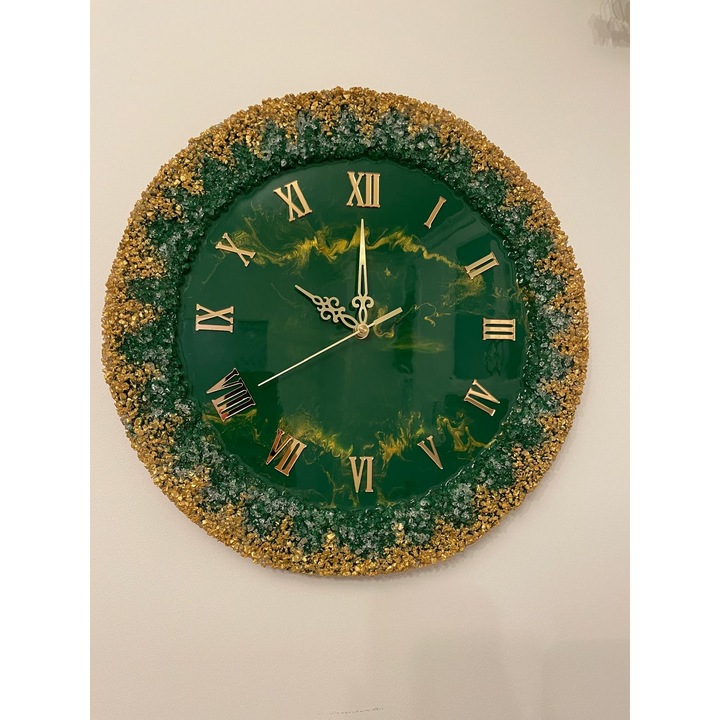 Ceas de perete, Unicat, SART Creative, design minimalist, 40 cm, Verde