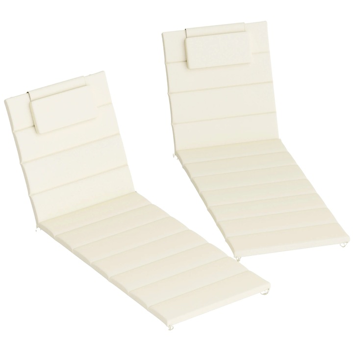 Perne decorative pentru sezlong, protectie UPF 50+, design rezistent la apa, crem, dimensiuni standard