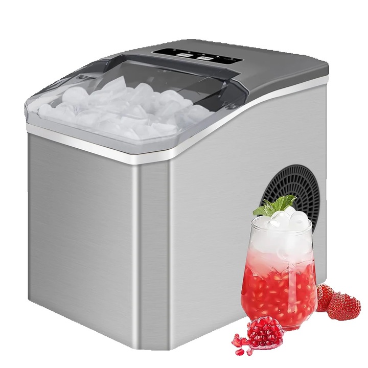 Masina de gheata, design compact, productie rapida de gheata, gri, 1.3L