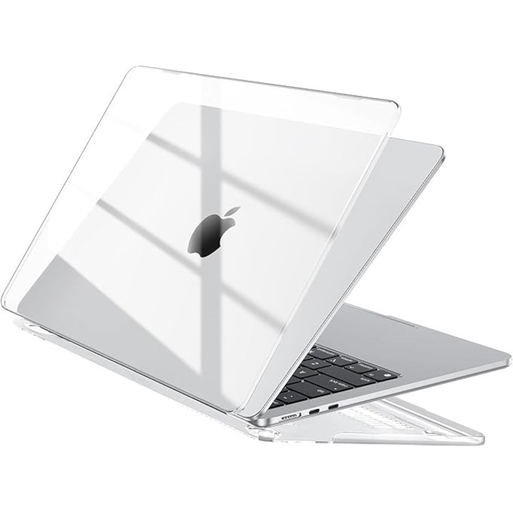 Carcasa protectie laptop OIMG® tip Hard Shell, Compatibila cu Apple MacBook Air 13.6 inch (2022-2026, M2/M3/M4, Modele A2681/A3113/A3240), Policarbonat, Transparent