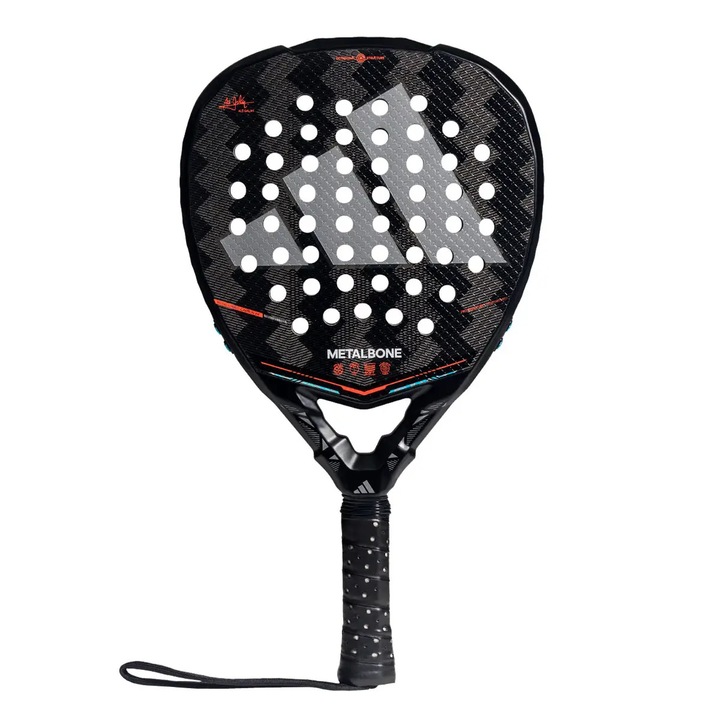 Racheta Padel Adidas Metalbone 2026, forma diamant, carbon aluminizat 16K, greutate reglabilă, 345-360g