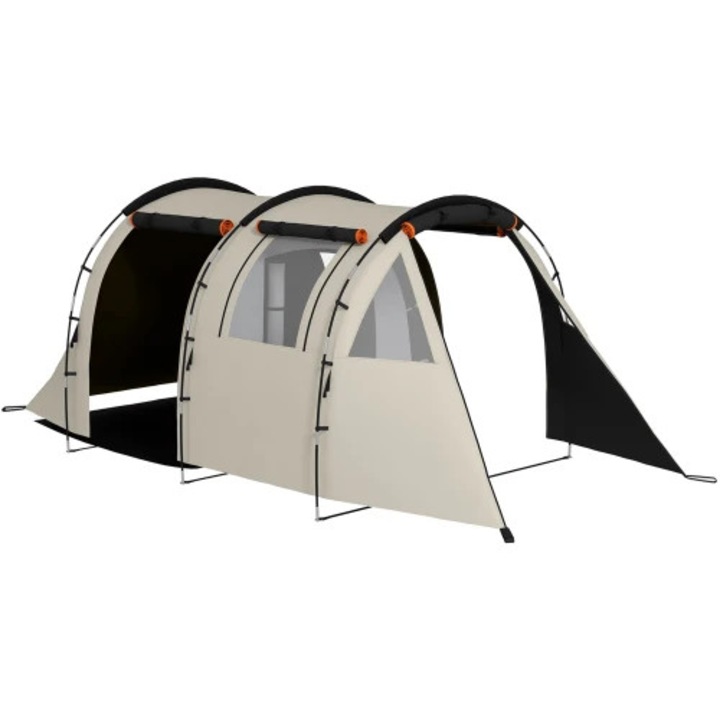 Cort camping, capacitate 5 persoane, impermeabil 3000 mm, dimensiuni 460x230x180cm, dimensiuni pliat 60x19x19cm, 2 feronerie laterale