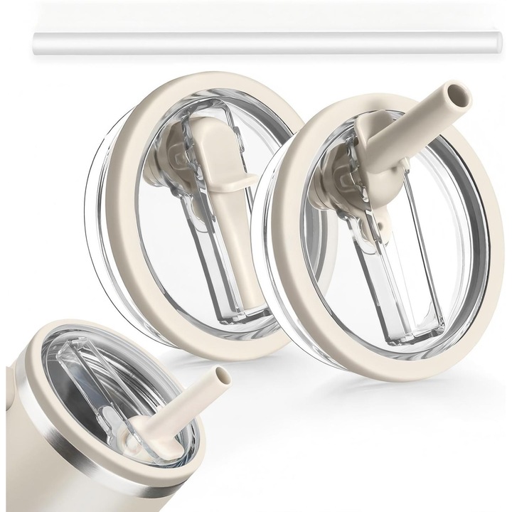 Stanley cserefedél 40 oz, csak Stanley Quencher H2.0 és ProTour Cup kiegészítőkhöz, levehető szívószállal, szivárgásmentes záródású fedéllel, hőálló, szivárgásgátló (krém, krém)