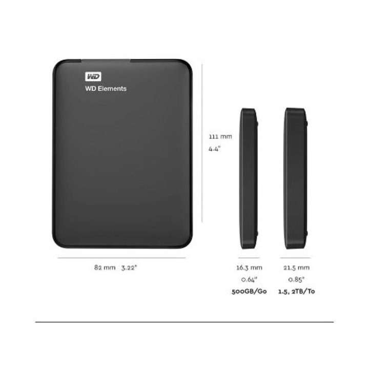 Външно устройство за съхранение, HDD, 1TB, USB 3.0, 2.5", Черно