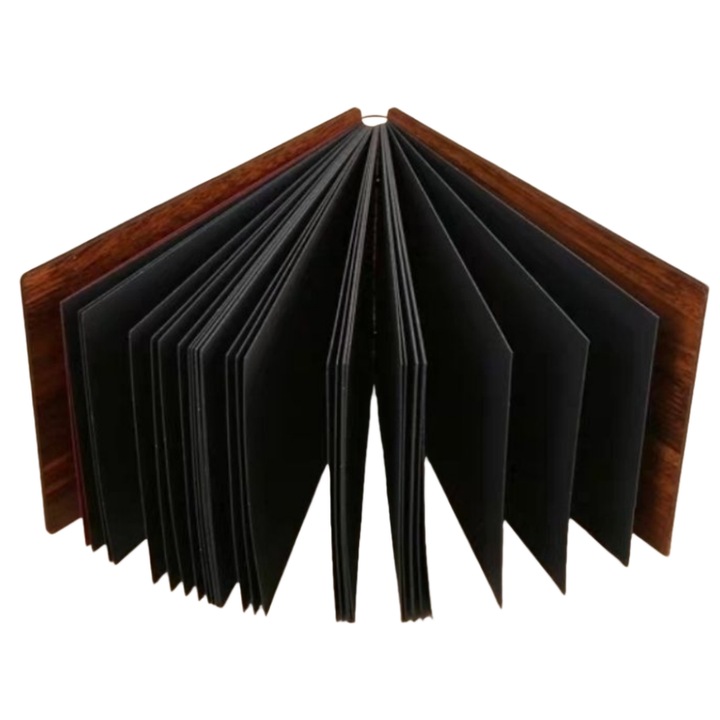 Album Foto Creativ DIY din Lemn, Tip Scrapbook cu Inele, 30 de File / 60 Pagini, Ideal pentru Amintiri si Cadouri（FOREVER LOVE）