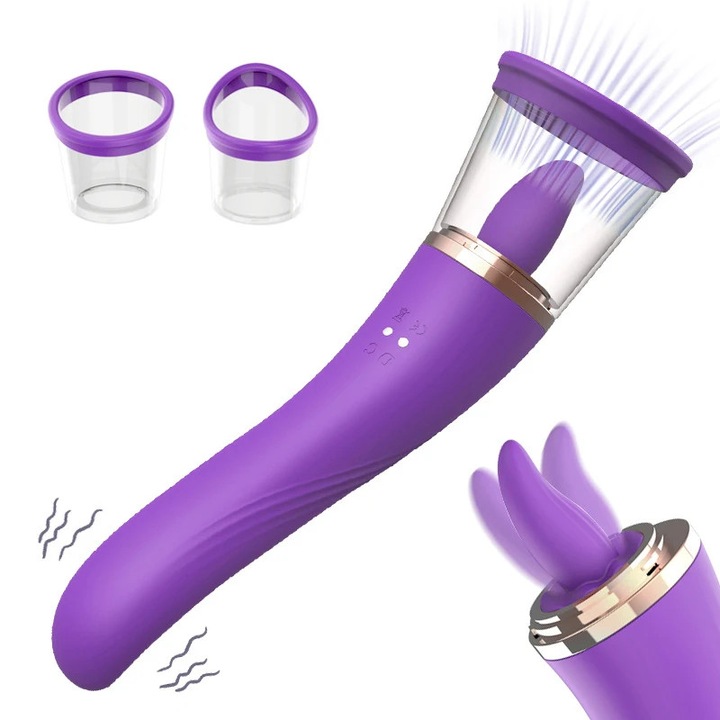 Vibrátor 3 az 1-ben, csikló- és mellbimbó-stimuláció, vibrációs módok, vízálló, 500mAh