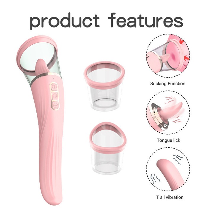 Rezgő 3 az 1-ben, csikló- és mellbimbó-stimuláció, rezgési módok, vízálló, 500mAh