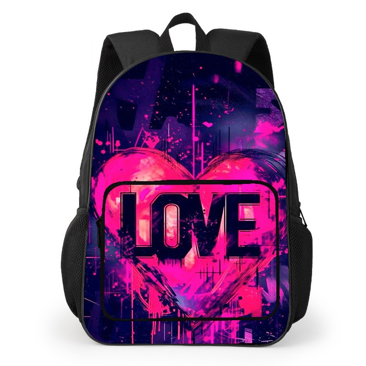 Ghiozdan scolar 16 inch, design trendy, sistem ergonomic, capacitate mare, multicolor