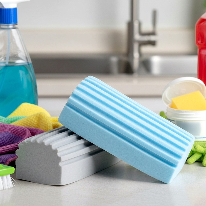 Set 2 Bureti Super Absorbanti Orion Din Material Pva Pentru Stergerea Prafului, Nu Lasa Scame Sau Urme, Previn Imprastierea Prafului Pe Suprafete, Dispunand De O Parte Neteda Si Una Cu Striatii Speciale, Ideali Pentru Curatarea Eficienta A Casei Tale