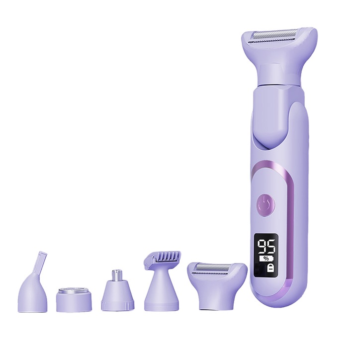 Aparat de ras electric pentru femei, 5 in 1, cu doua capete, violet