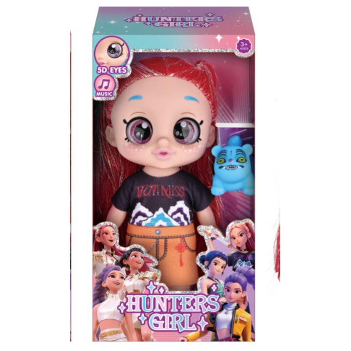 Figurine K-POP Witch Hunter Girls, Set colorat, Tigru mini cu par rosu, 26.5cm