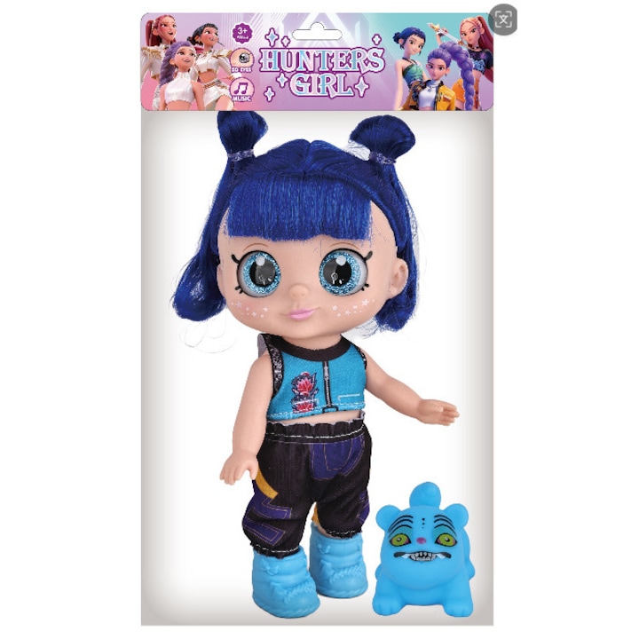 Figurina K-POP Witch Hunter Girls, par albastru, costum PVC, 10 inch, 5 articulatii, 26.5cm