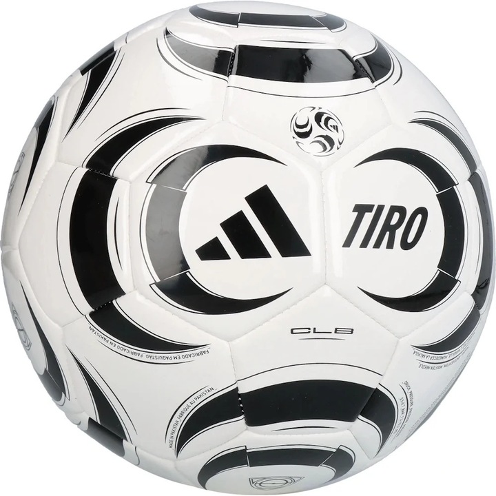 Adidas Tiro 26 Club futball labda, fehér/fekete, 5-ös méret