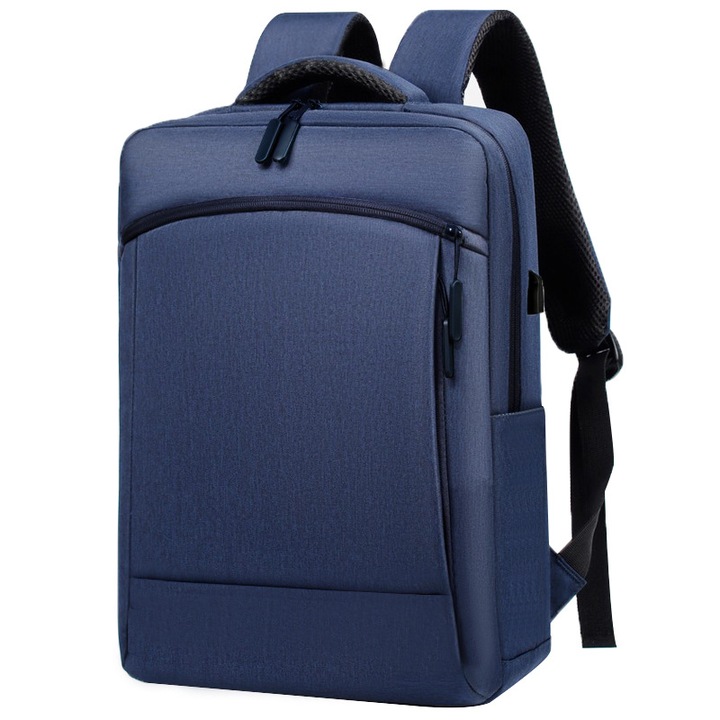 Rucsac de calatorie, compatibil cu laptop, curea ajustabila, impermeabil, albastru, 41x29x13 cm