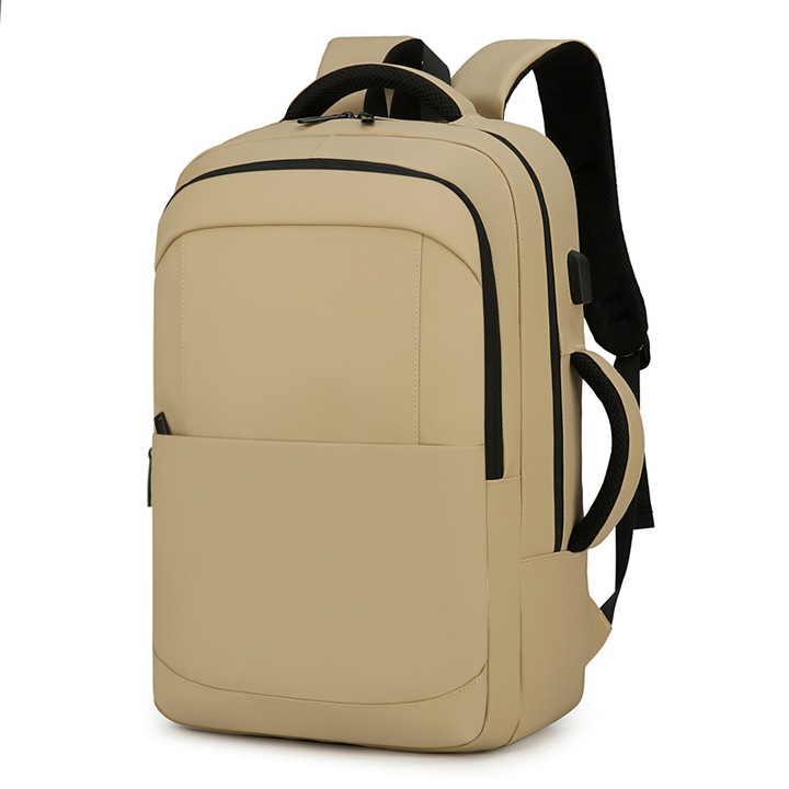 Rucsac de calatorie, compatibil cu laptop, curea ajustabila, impermeabil, maro, 50x34x21 cm
