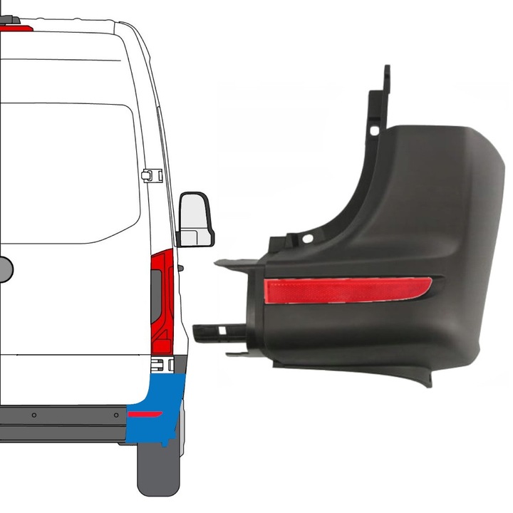 Colt Bara Spate + Lampa Reflectorizanta Pentru Mercedes Sprinter 2018- / Dreapta / Set