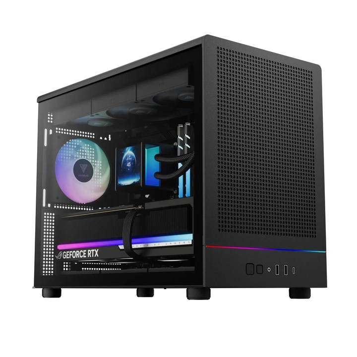Carcasă PC Gamdias Case mATX - ATHENA M4M - A-RGB, USB-C GAMDIAS-AURA-ATHENA-M4M-BK