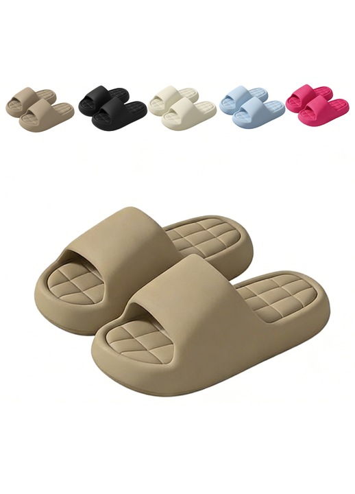Papuci antiderapanti unisex, Kaki, 42-43