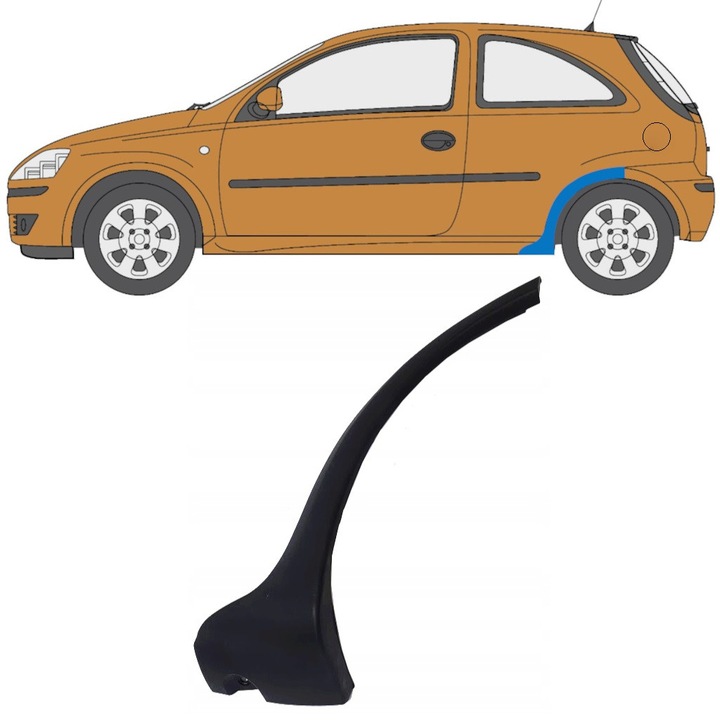Bandou Lateral Aripa Spate Pentru Opel Corsa C 2000-2010 / Stanga
